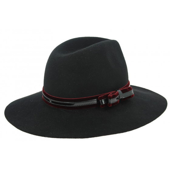 Leonardo Traveller Hat Black Wool Felt- Traclet 