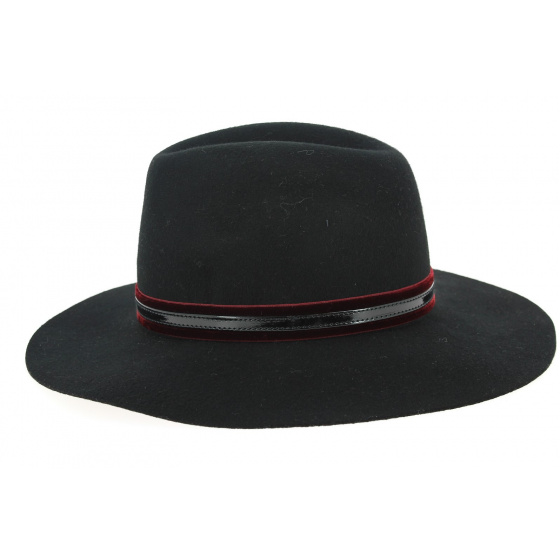 Leonardo Black Wool Felt Traveller Hat - Traclet