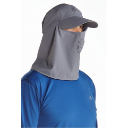 Ultra Sport Cap with neck cover & face cover Grey - Coolibar