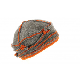 Brown & Orange Ilda Wool Beanie - Traclet