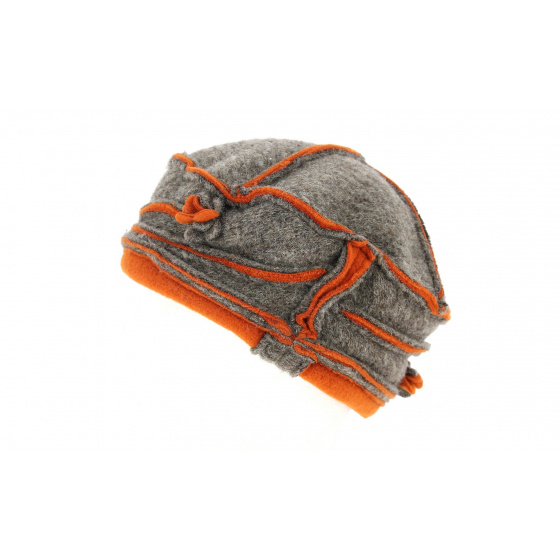 Toque Ilda Laine Marron & Orange- Traclet  Toque Ilda Laine Marron & Orange- Traclet