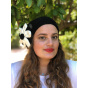 Irma Cotton Flower Black Beret - BeBeret