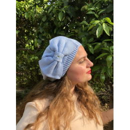 Bella Summer Beret Sky Blue Cotton - BeBeret