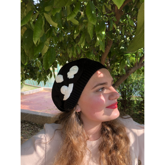 Black Cotton Elipsse Summer Beret - BeBeret