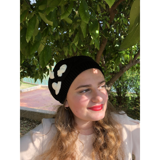 Black Cotton Elipsse Summer Beret - BeBeret