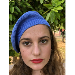 Summer beret Sacha Blue Cotton- BeBeret