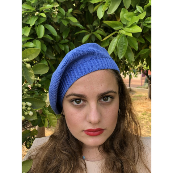 Blue Cotton Sacha Beret - BeBeret
