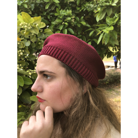 Béret Sacha Coton Bordeaux- BeBeret