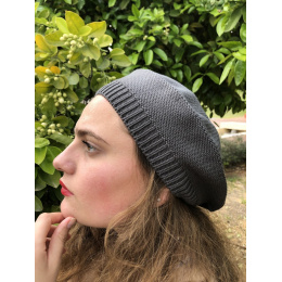 Grey Cotton Sacha Beret - BeBeret