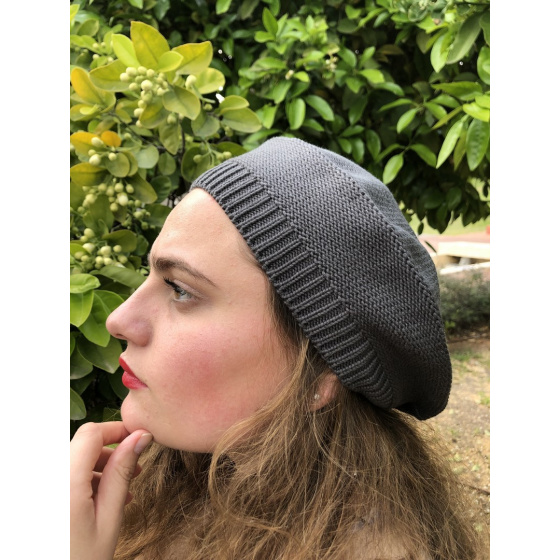 Grey Cotton Sacha Beret - BeBeret