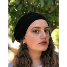 Béret Sacha Coton Noir- Beret