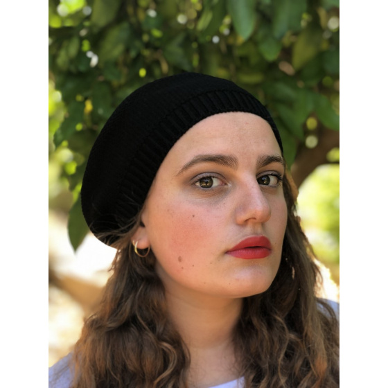 Sacha Black Cotton Beret