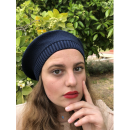 Navy Cotton Sacha Beret - BeBeret
