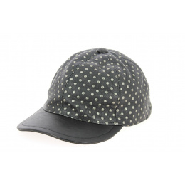 Black Leather Borchiata Baseball Cap - Traclet