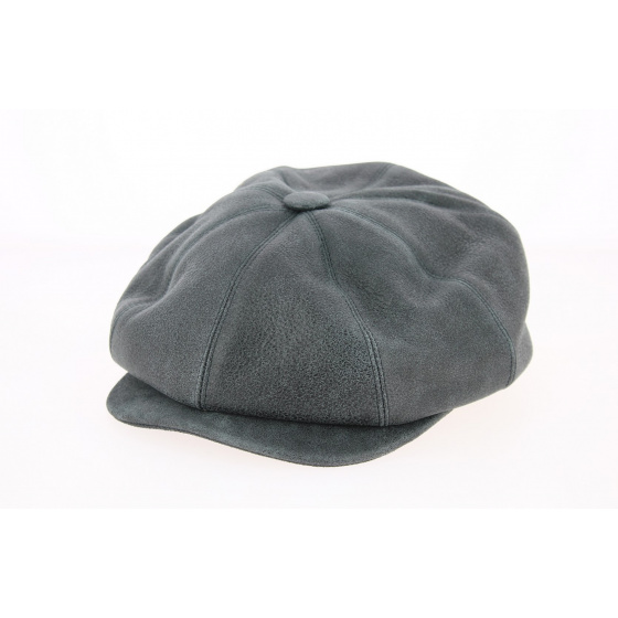 Casquette 8 Côtes Buffalo Cuir Gris Anthracite- Traclet