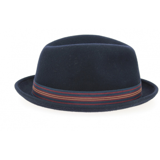 Navy Wool Felt Porkpie Haledon Hat - Stetson