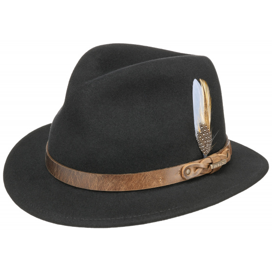 Black Vitafelt Wool Felt Traveller Hat - Stetson