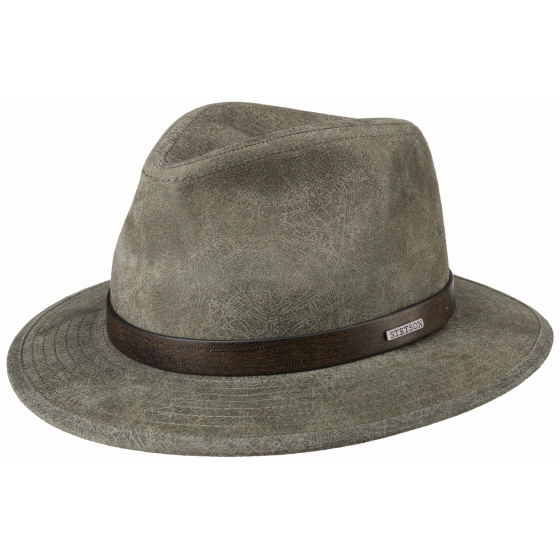 Khaki Leather Traveller Hat - Stetson