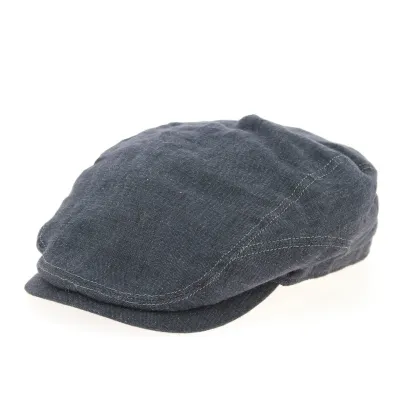 Casquette Plate Belfast Lin Bleue- Stetson Reference : 7074 | Chapellerie Traclet