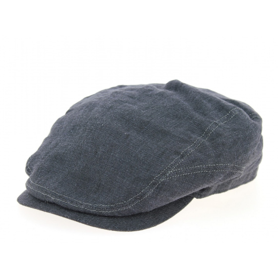 Blue Linen Belfast Flat Cap - Stetson