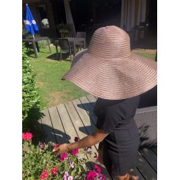 Thonon Metallic Pink Wide-Brim Hat - Traclet