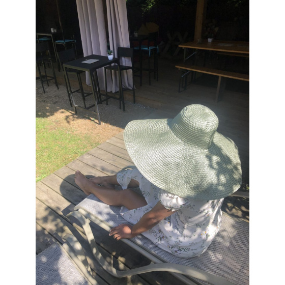 Metallic Green Thonon Wide-Brimmed Hat - Traclet