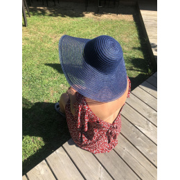 Navy Blue & Transparent Yvoire Wide-Brimmed Hat - Traclet