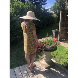 Natural Fine Braid Amber Wide Brim Hat - Traclet