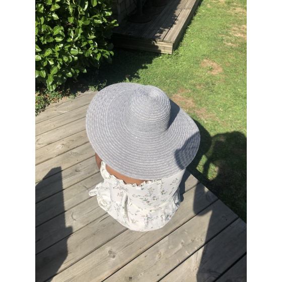 Gray Fine Braided Amber Wide-Brimmed Hat - Traclet