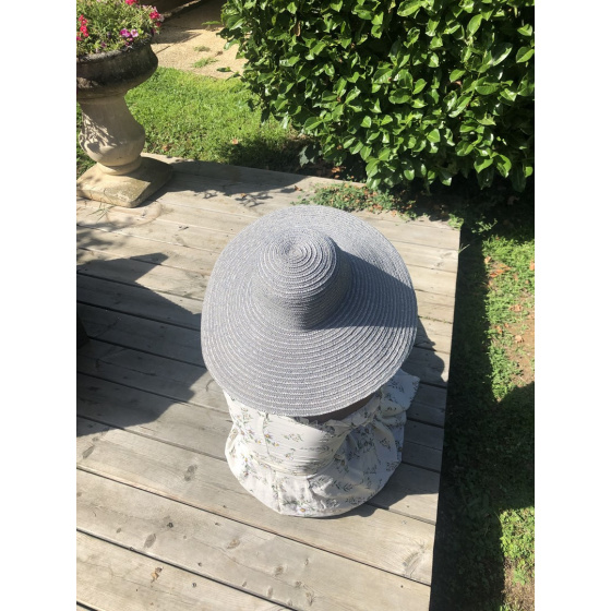 Gray Fine Braided Amber Wide-Brimmed Hat - Traclet