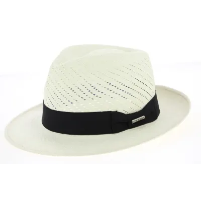 Chapeau Fédora Sutton Panama Gris - Stetson Reference : 6461 | Chapellerie Traclet