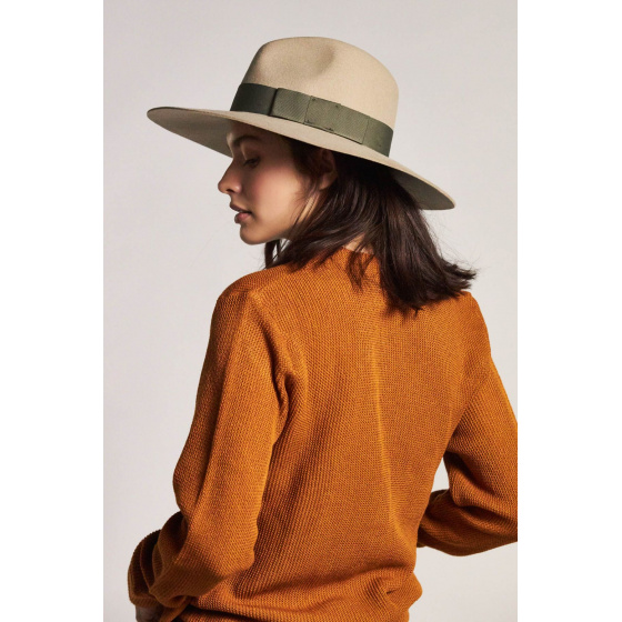 Piper Wide-Brimmed Wool Felt Hat Vanilla - Brixton