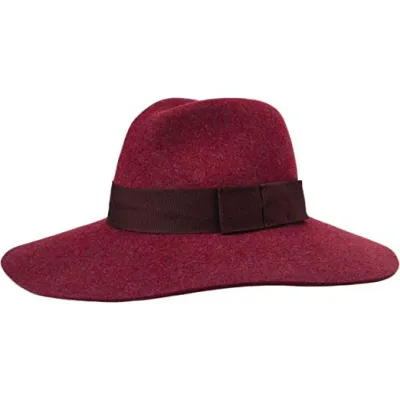 Wine Red Wool Felt Piper Wide Brim Hat - Brixton Reference: 5323 | Traclet Hat Shop