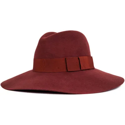 Piper Merlot Wool Felt Wide Brim Hat-Brixton Reference: 5146 | Traclet Hat Shop