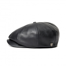 Brood Black Leather Cap - Brixton