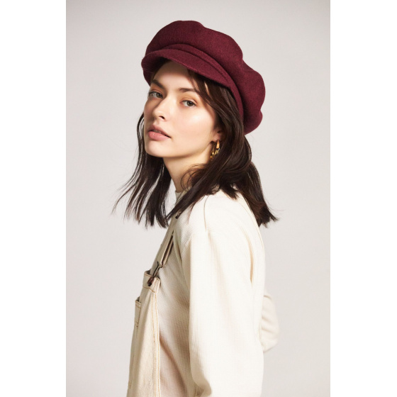 Audrey Burgundy Wool Visor Beret - Brixton Audrey Burgundy Wool Visor Beret - Brixton