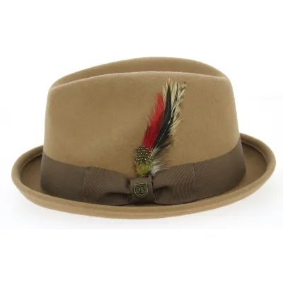 Chapeau Trilby Gain Feutre Laine Bronze Brixton Reference : 9713 | Chapellerie Traclet