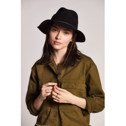 Freeport Fedora Hat in Black Wool Felt - Brixton