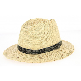 Natural Raffia Santiago Fedora Hat - Brixton