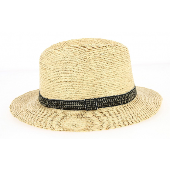 Natural Raffia Santiago Fedora Hat - Brixton