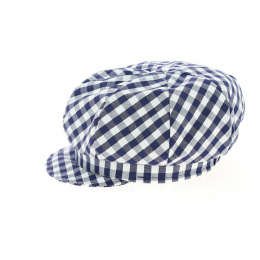 Casquette Gavroche Coton Imprimés Vichy Bleue- Mayser
