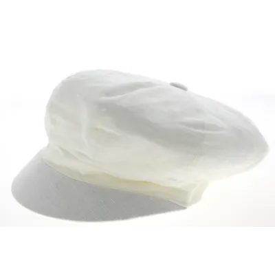 Paola Linen Newsboy Cap White - Crambes Reference: 9737 | Traclet Hat Shop