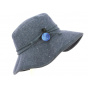 Navy Blue Cotton Onata Wide Brim Hat - Mtm