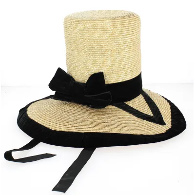 Folkloric Straw Top Hat - Traclet Reference: 9741 | Traclet Hatmakers