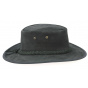 Black Foldaway Suede Australian Hat - Barmah