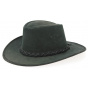 Traveller Swagman Hat Black Leather - Bc Hats 