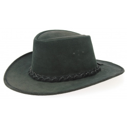 Chapeau Traveller Swagman Cuir Noir - Bc Hats 