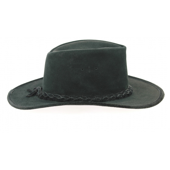 Black Leather Traveller Swagman Hat - Bc Hats Black Leather Traveller Swagman Hat - Bc Hats