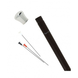 Blowgun cane with silver-plated metal knob - Fayet