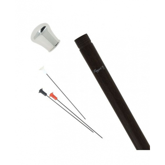 Blowgun cane with silver-plated metal knob - Fayet